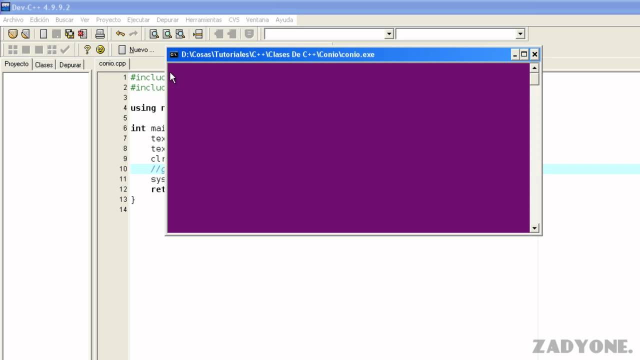 Curso de C++ // Cap. 14 // Instalacion y uso completo de 'CONIO.H', la libreria . [HD]
