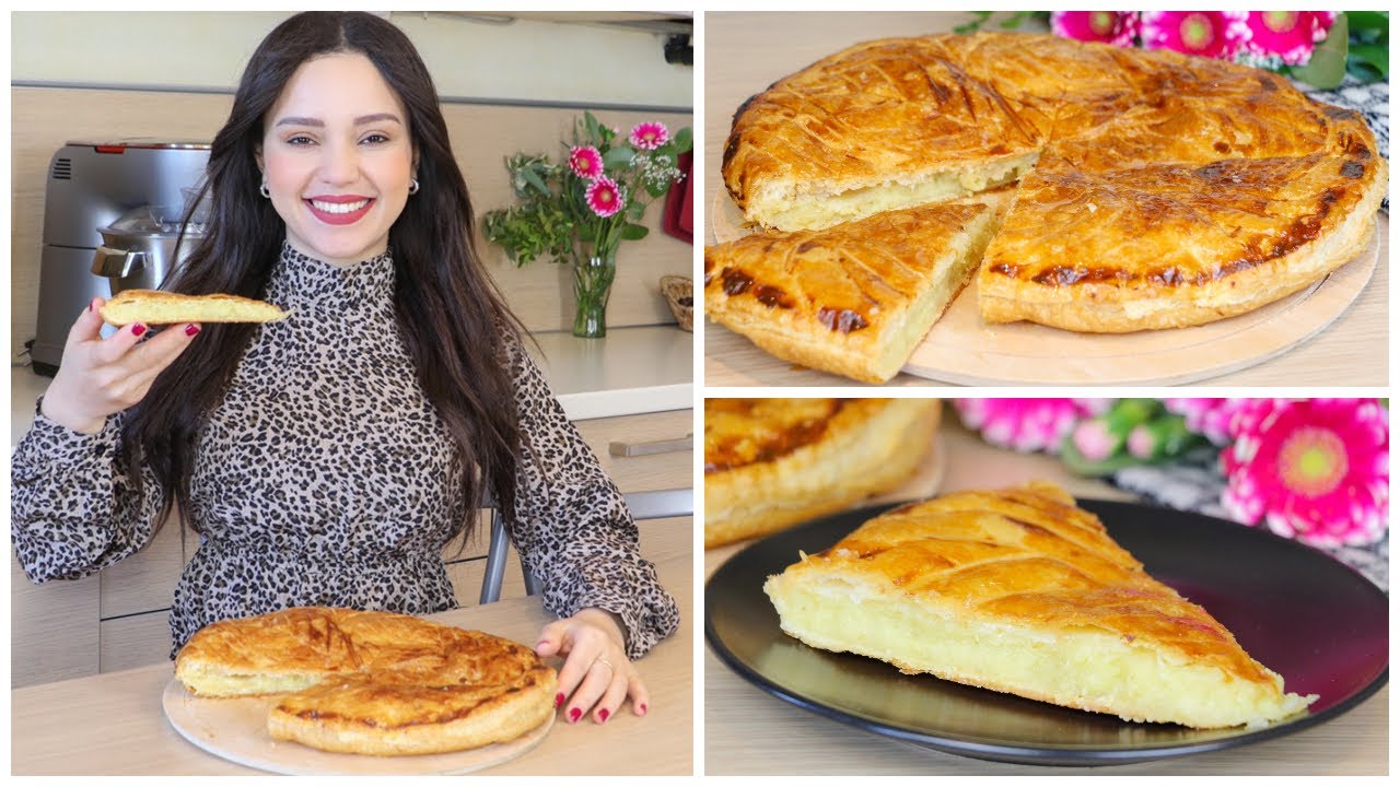 فطيرة الملوك الشهيرة محشية باللوز رهيييبة👑Galette des rois aux amandes à la frangipane