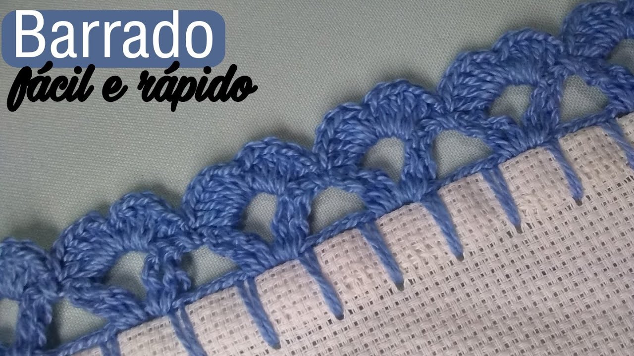 BARRADO DE CROCHÊ SIMPLES E FÁCIL #154 | BICO DE CROCHÊ PASSO A PASSO