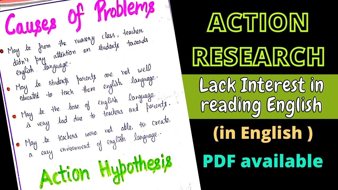 Action Research File (क्रियात्मक अनुसंधान) | Lack of interest in Reading English | for D.el.ed/B.ed