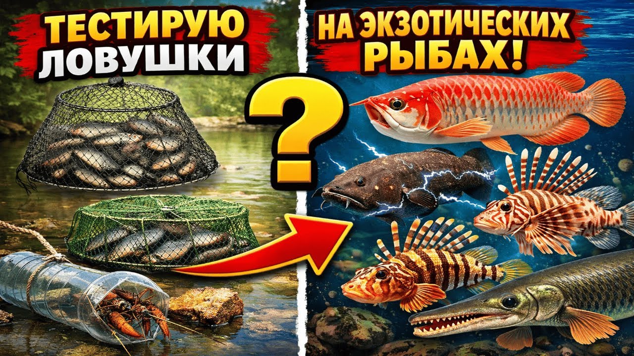 Ловлю Экзотических Ядовитых Рыб на Разные Ловушки