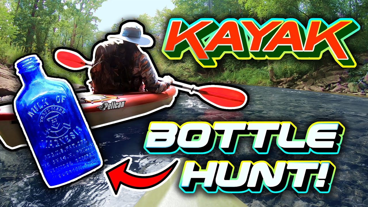 KAYAK River HUNT for Antique Bottles! 🚤💦 ½ hour RELAXING Waters in Pelican, Swifty & Lifetime Boats