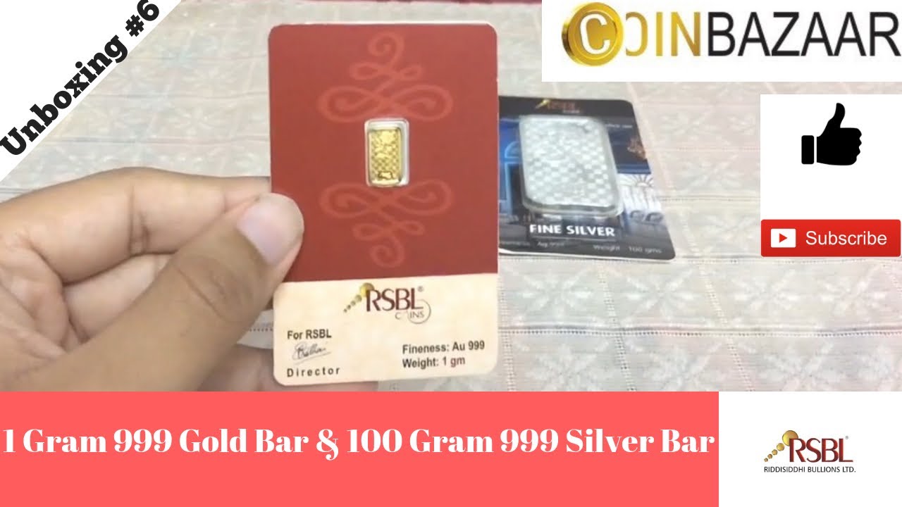 RSBL 1 Gram 999 Gold Bar + 100 Gram Silver Bar RSBL from CoinBazaar | Indian Bullionaire