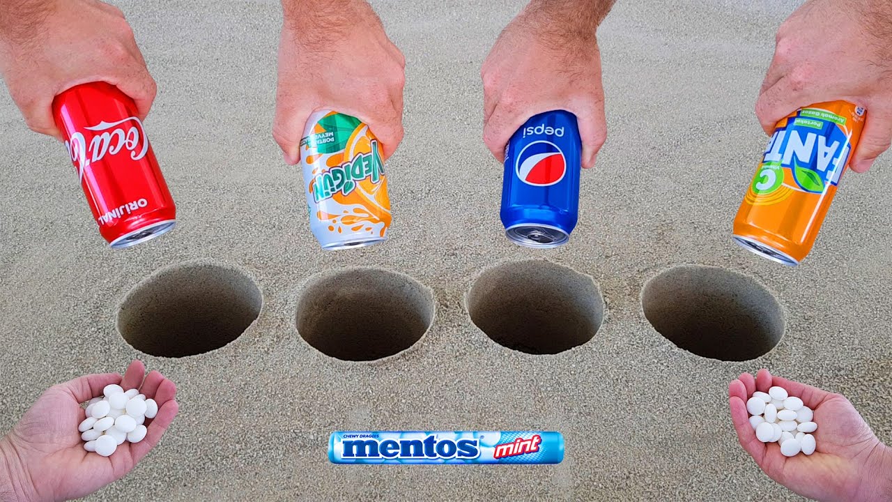 Experiment !! Cola, Pepsi, Fanta, Yedigün and Mentos Underground