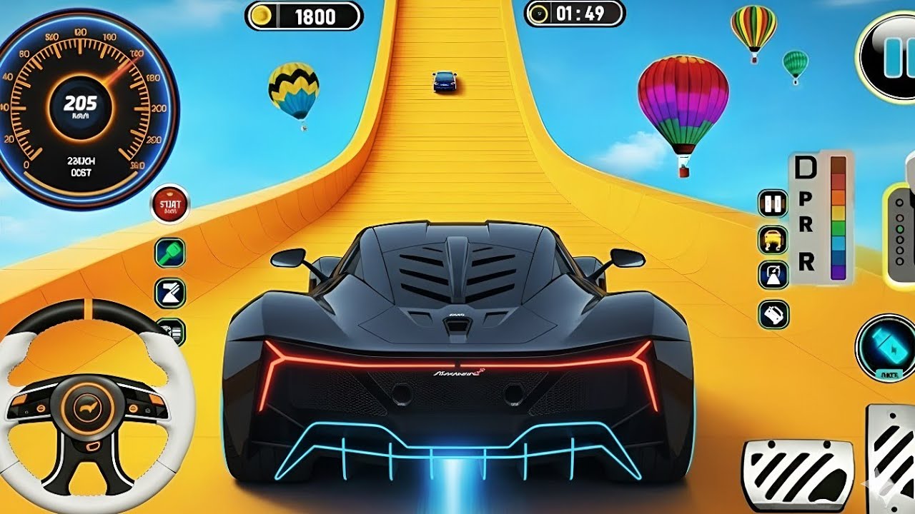 🔥 BLACK HYPERCAR! 🏎️💨 Vertical Mega Ramp Jump in GT Car Stunt Master | High Speed Challenge 2026