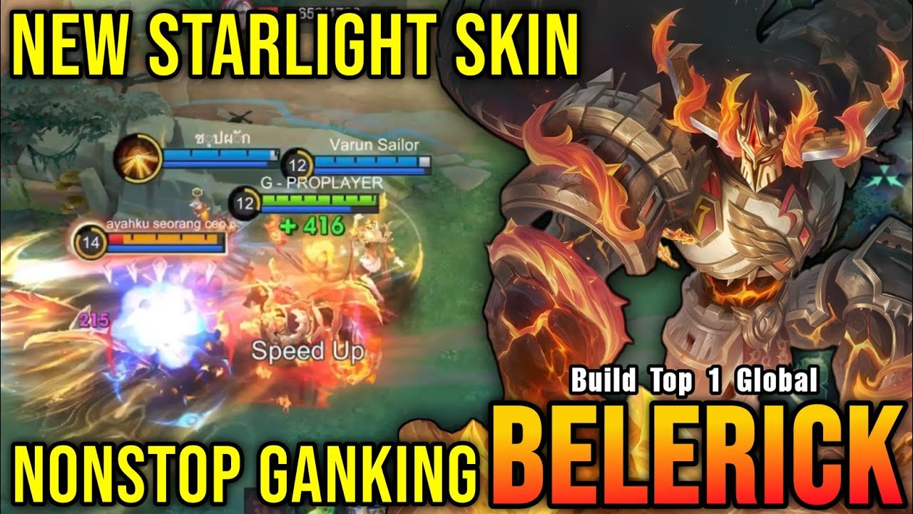 Smouldering Fortress Belerick New STARLIGHT Skin!! - Build Top 1 Global Belerick ~ MLBB
