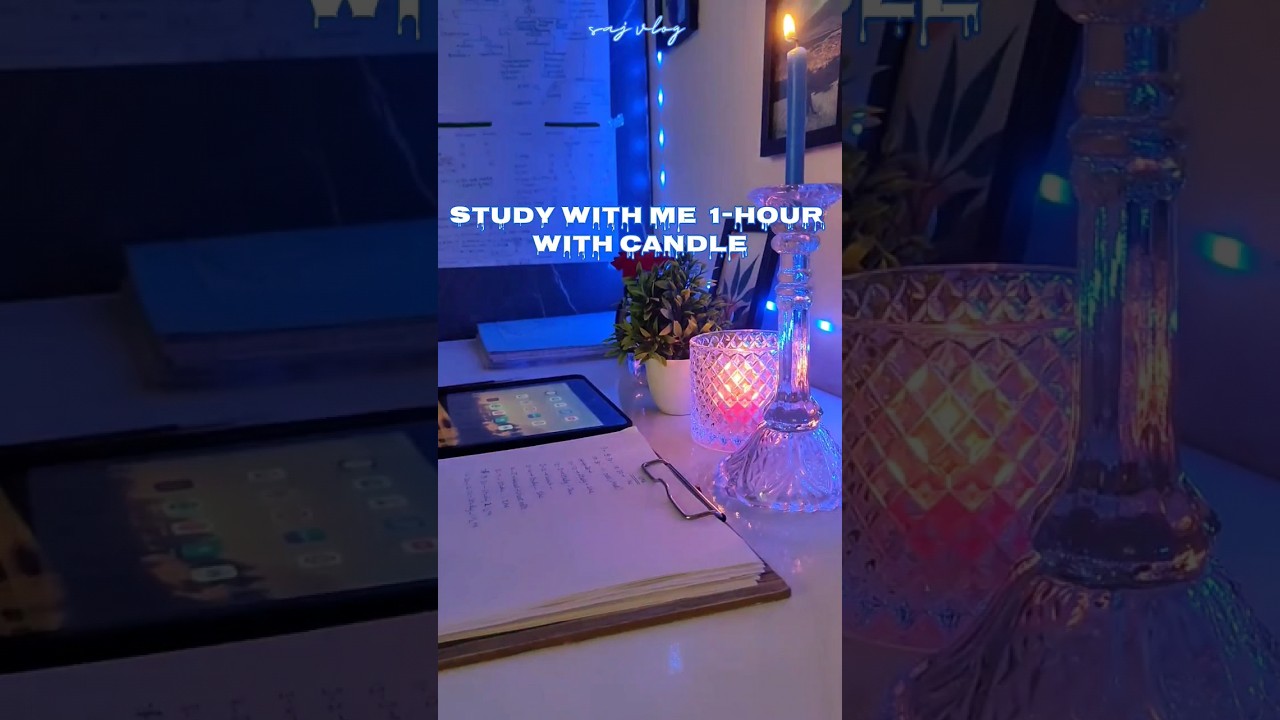 STUDY WITH ME 1-hour with a candle📚💙 
