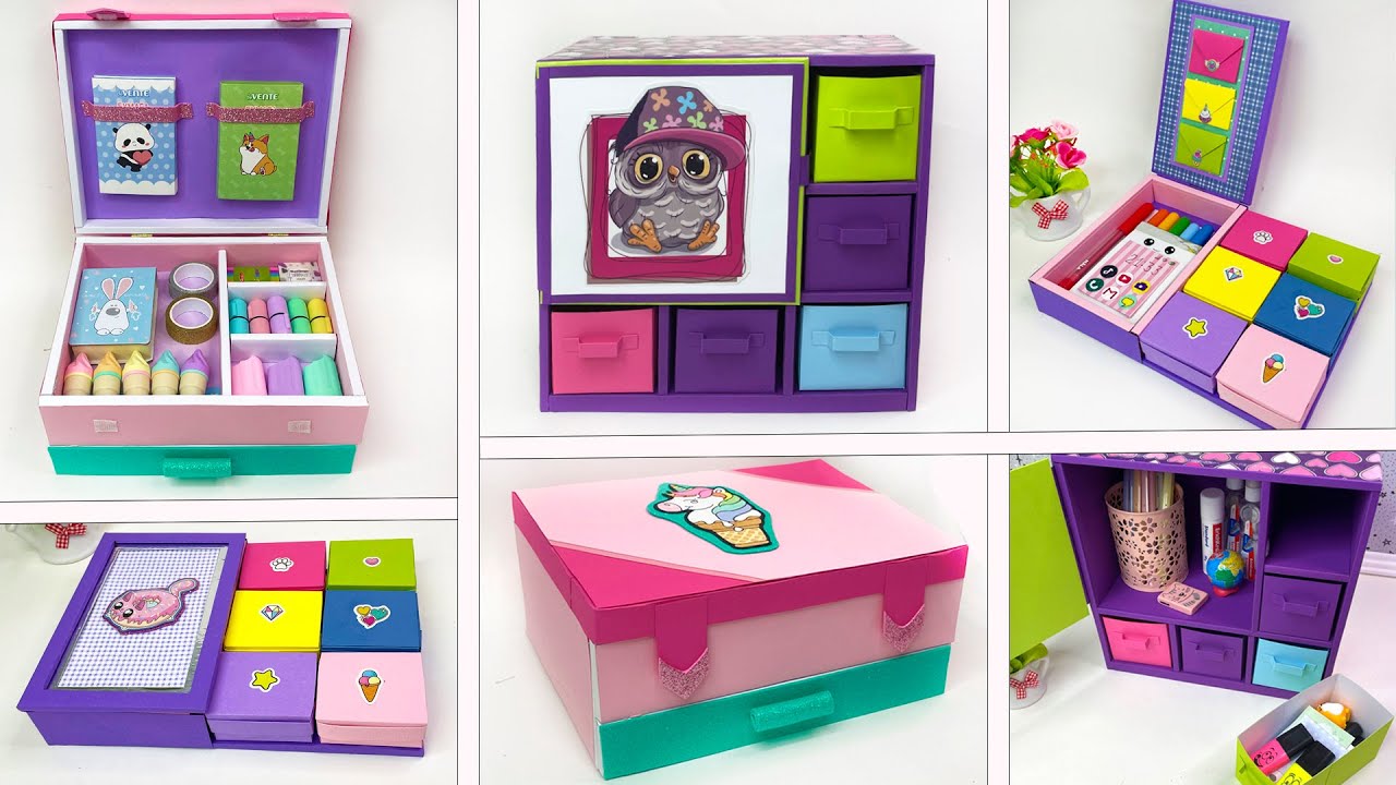 Cute cardboard ideas // How to make an organizer and pencil case