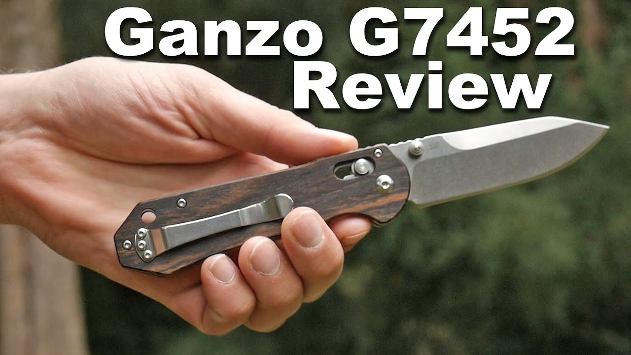 Ganzo G7452 Ebony Wood Handled Pocket Knife Review.  One of the Best Under $20.