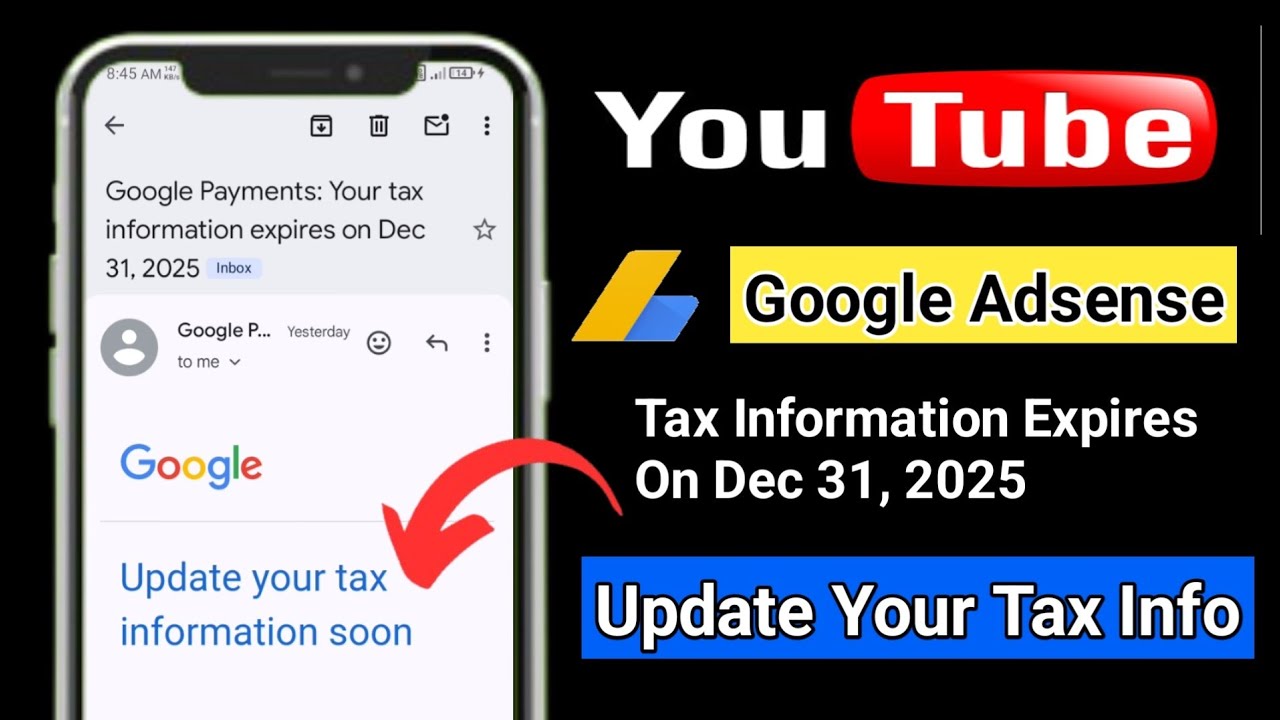 Update Your Tax Information &ndash; Google Payments | Adsense Tax Information Expired