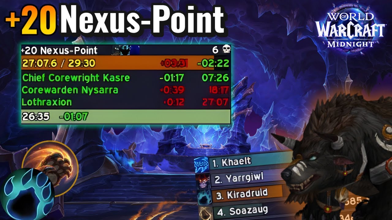 +20 Nexus-Point, Midnight Beta Mythic+! | Guardian Druid PoV!