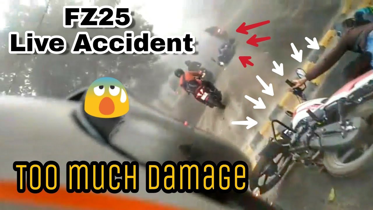 FZ25 Crash video LIVE recorded on Camera || Christmas Ride || Lucknow