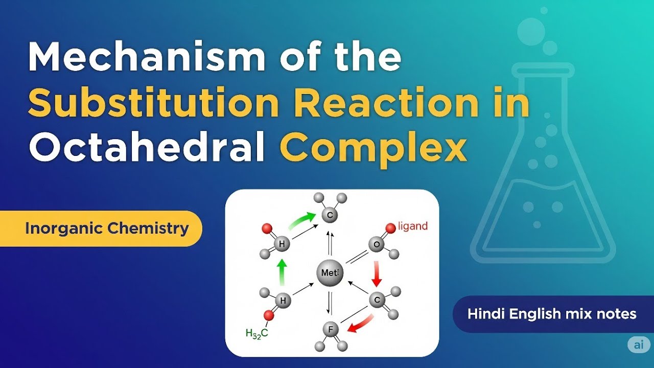 Mechanism of the substitution reaction in octahedral complex in hindi || MSc Inorganic hindi notes