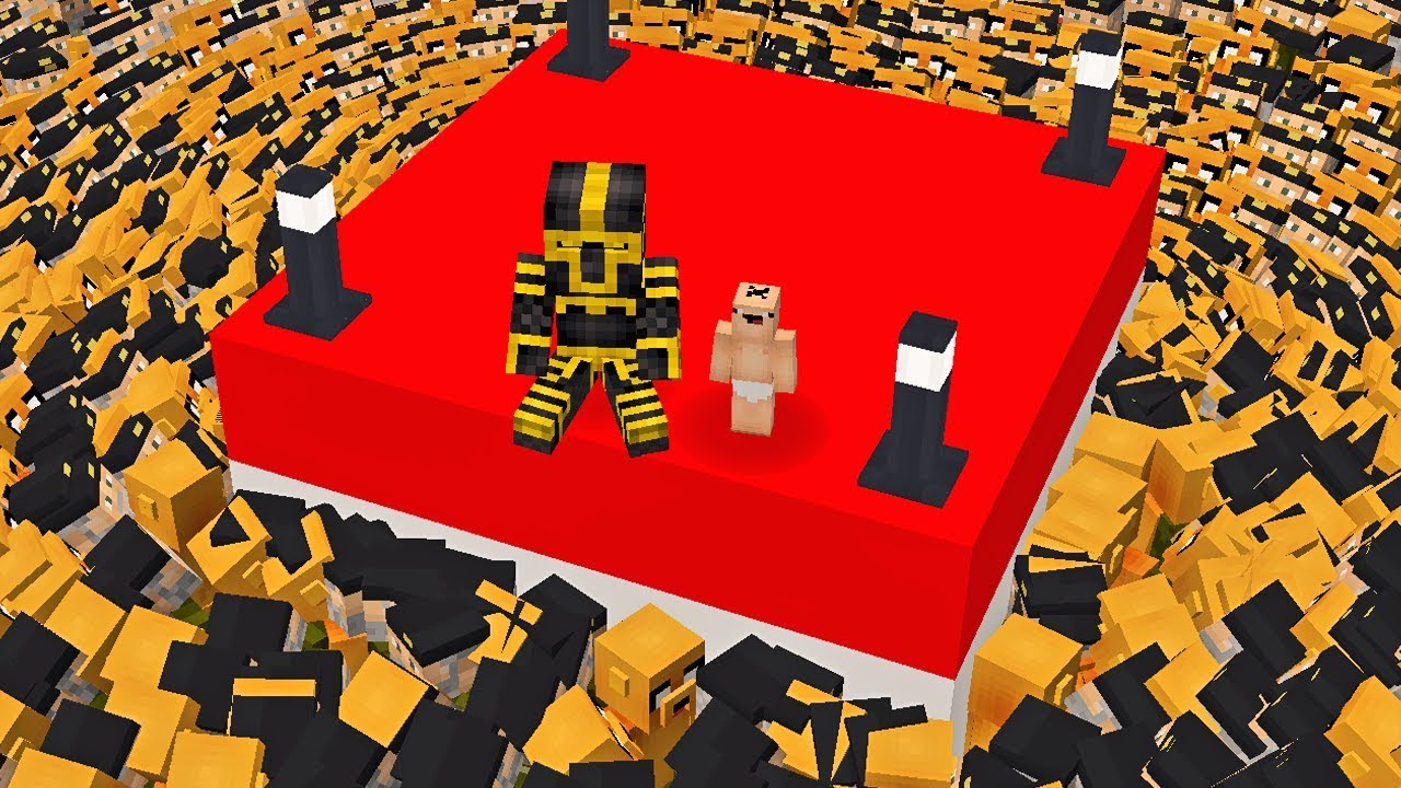 EL BEBÉ NOOB Y MASSI SOBREVIVEN A UNA INVASIÓN DE YOUTUBERS EN MINECRAFT TROLL 👶