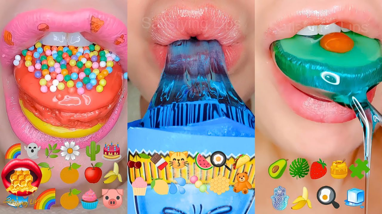 2 BRAIN MELTING HOURS SLEEP RELAX STUDY Eating Emoji Food Compilation Mukbang 먹방