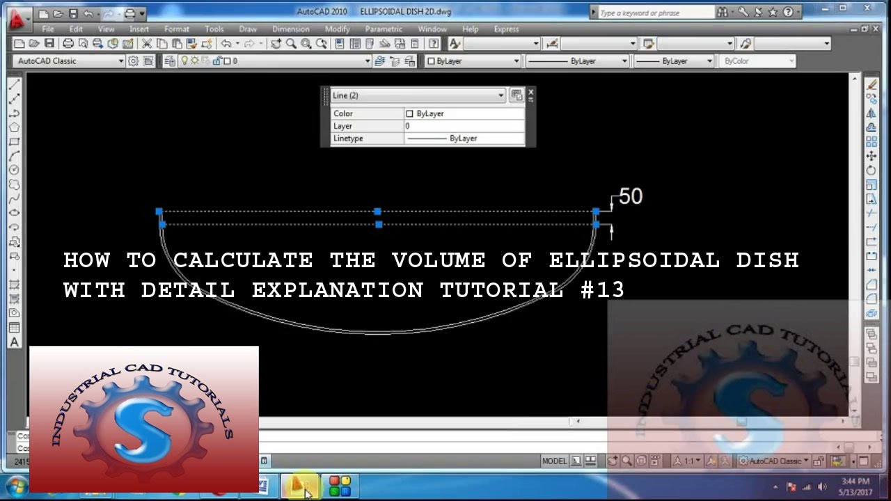 HOW TO CALCULATE THE VOLUME OF ELLIPSOIDAL DISH DETAIL EXPLANATION TUTORIAL #13