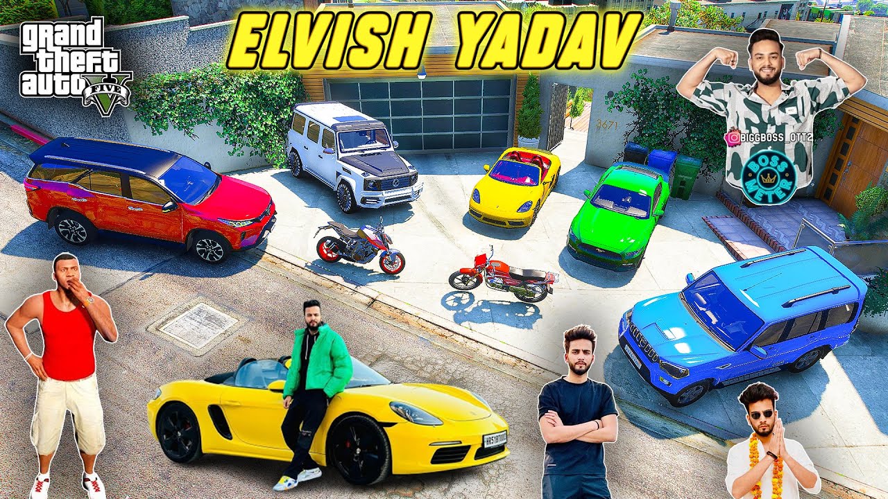 Franklin and ShinChan Stolen Elvish Yadav indian Cars GTA 5 | JNK GAMER