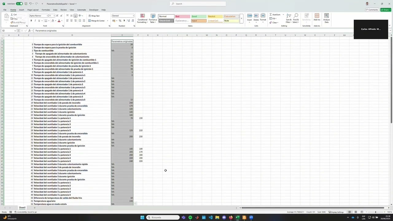 Modificación parametros ocultos bosca Hera+