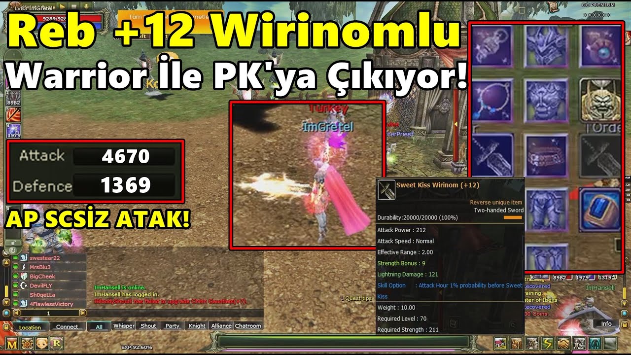 Deluxa - Destan'da Reb +12 Wirinom'lu Warrior İle | PK'ya Çıkıyor! | Knight Online