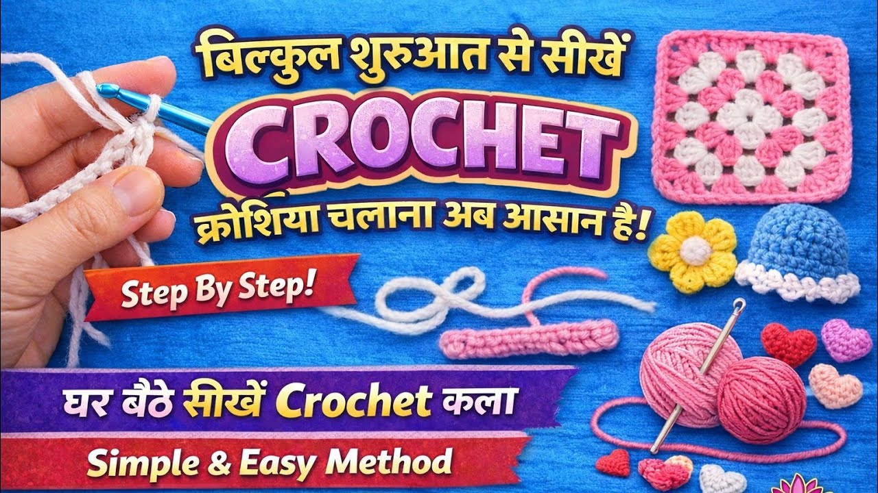 How to Crochet Step by Step for Beginners #1 | घर को सजाएँ अपने हाथों से 😍 | Tripti Creation