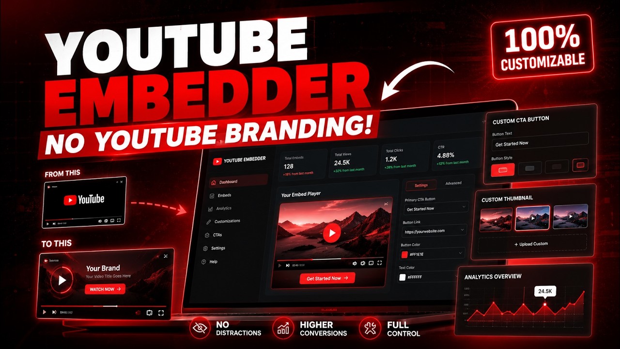 YouTube Embedder - Remove YouTube Branding & Add Custom CTA Buttons | Arknox Technology