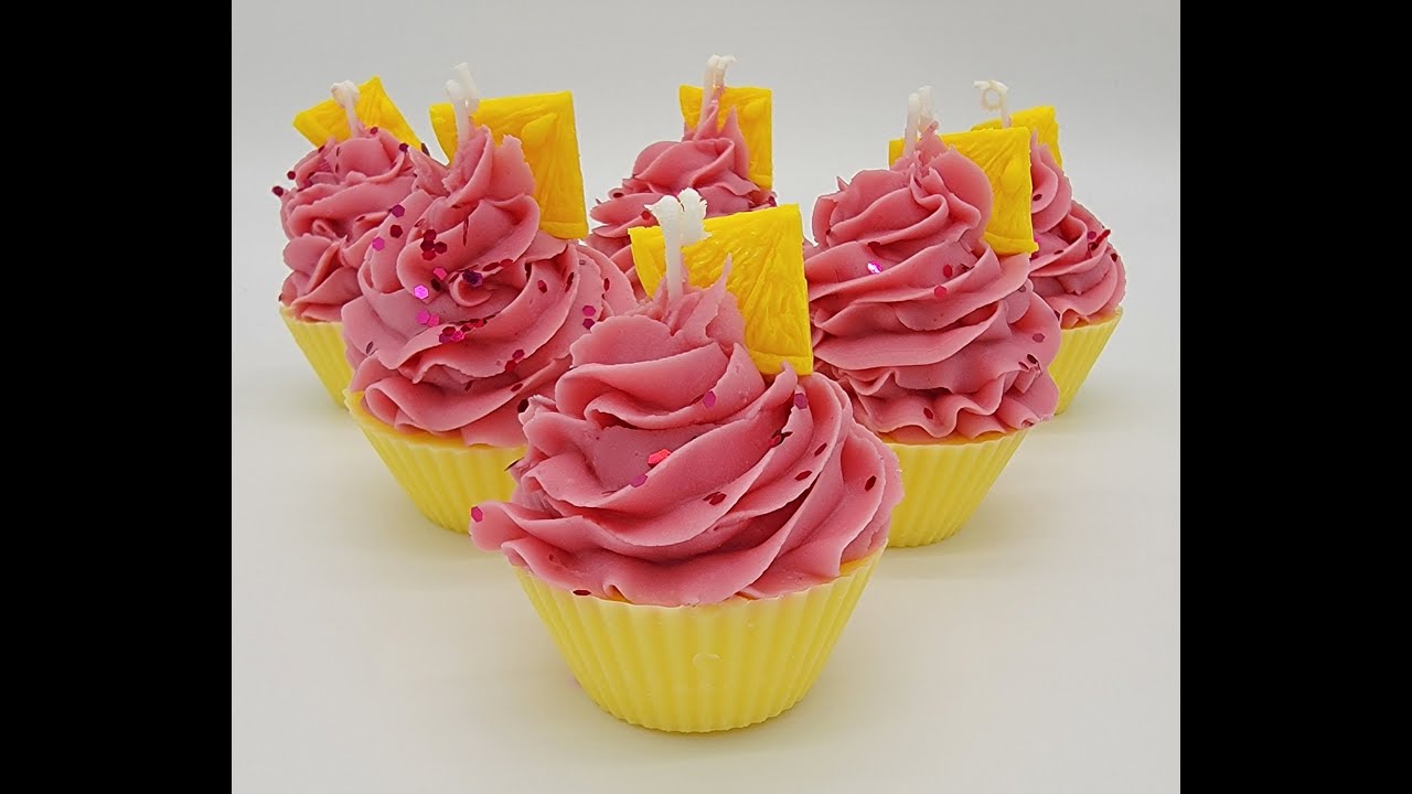 How to Make Raspberry Lemonade Cupcake Candles with Soy Wax!