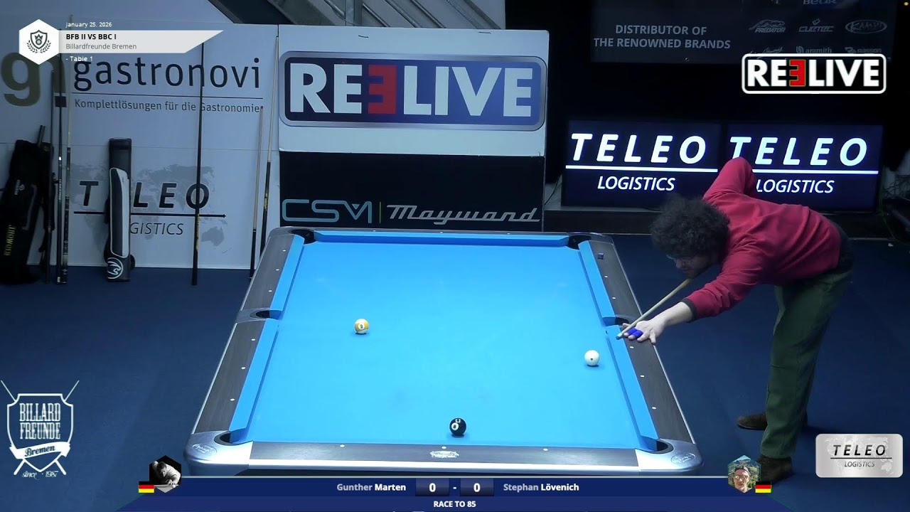 Mohamed Abou-Salem vs Roger Pelke Tisch[1] Dienstagturnier Billardfreuden Bremen 9-Ball 3.2.26