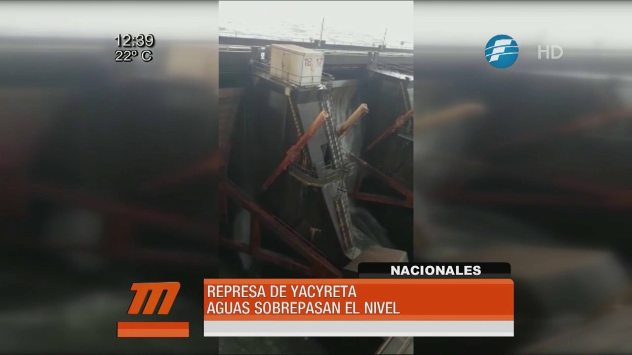 Aguas sobrepasan las compuertas de Yacyretá