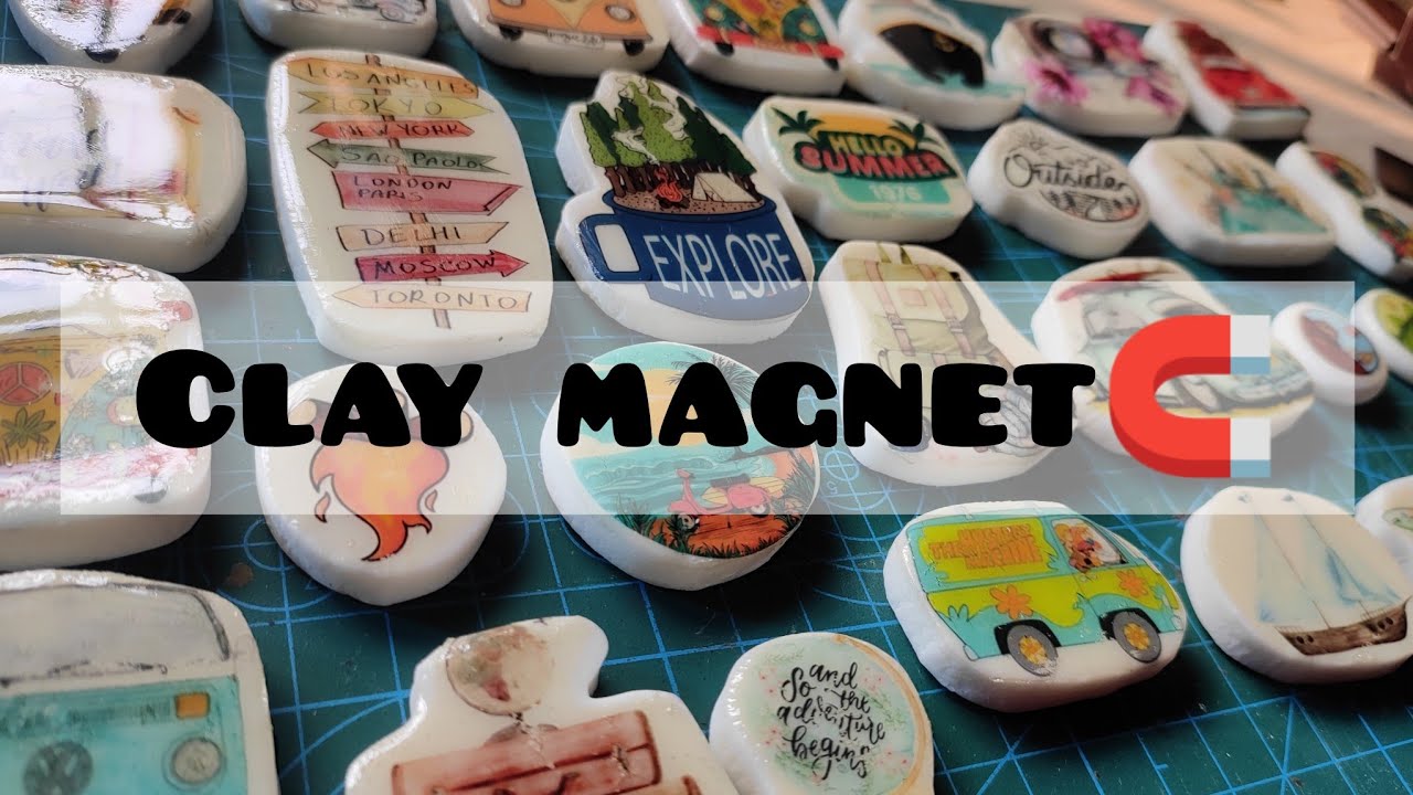 air dry clay magnet🧲//diy// easy clay project