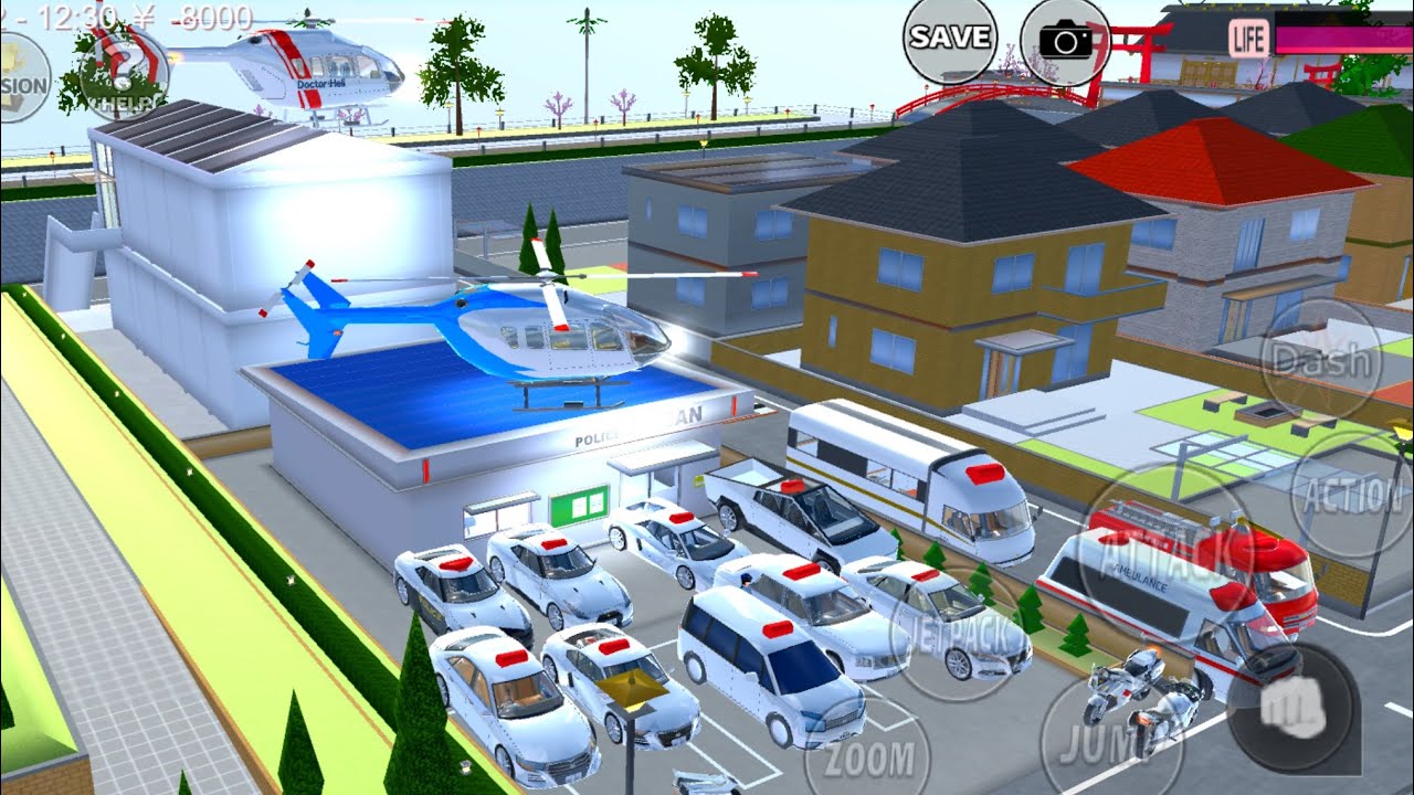 Police Headquarters with Helicopter & Ambulance 🚓🚁🚑 | Sakura School Simulator Gameplay