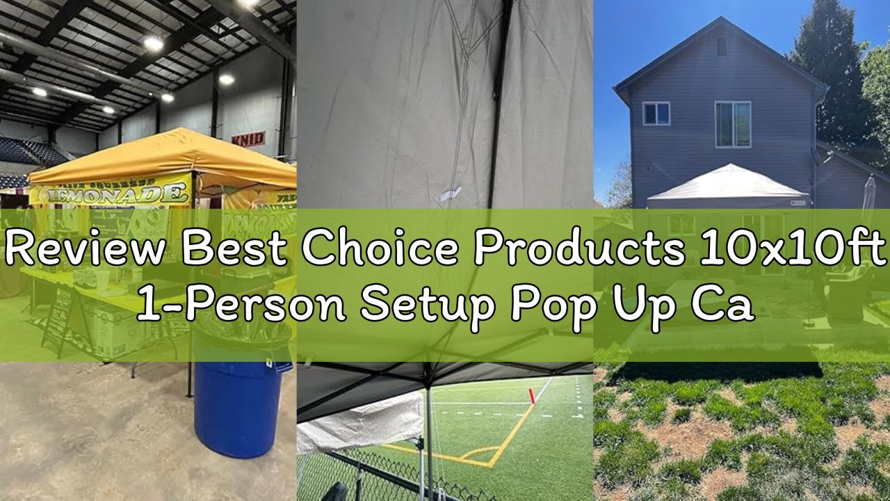 Review Best Choice Products 10x10ft 1-Person Setup Pop Up Canopy Tent Instant Portable Shelter w/ 1-