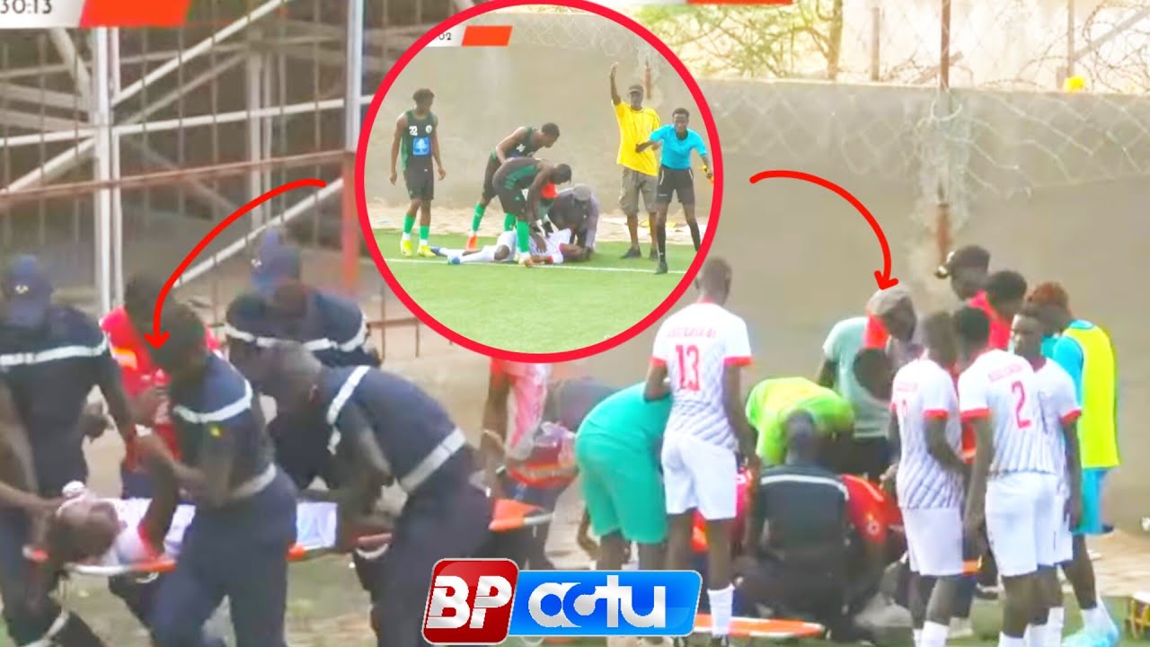Images choquantes 😱: ce joueur de l'Asc Case bi pique un malaise et tombe en plein match de navétane