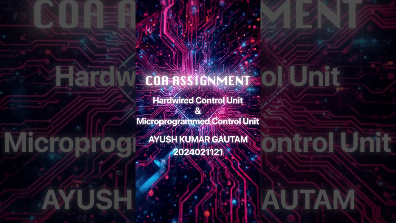Control Unit Design | Hardwired Control Unit & MIcroprogrammed Control Unit