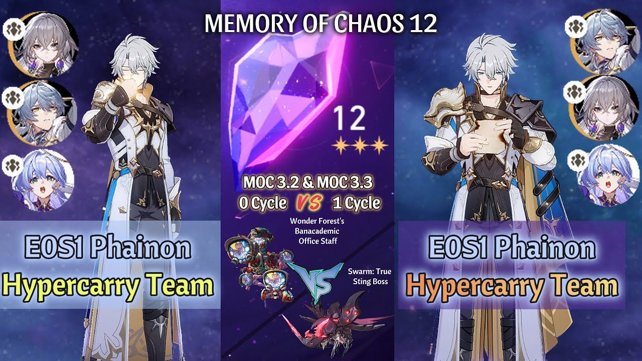 NEW UPDATE! E0S1 Phainon + E0S1 Sunday + E1S1 Bronya + E1S1 Robin Vs MOC 12 Showcase