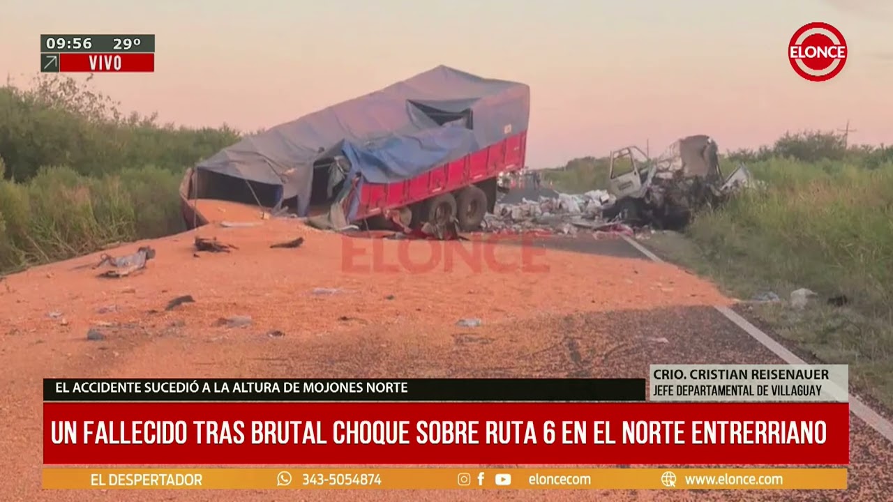 Un fallecido tras brutal choque sobre ruta 6 en el norte entrerriano
