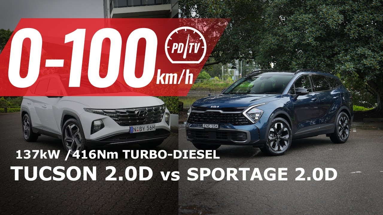 2022 Hyundai Tucson 2.0D vs Kia Sportage 2.0D: 0-100km/h & engine sound