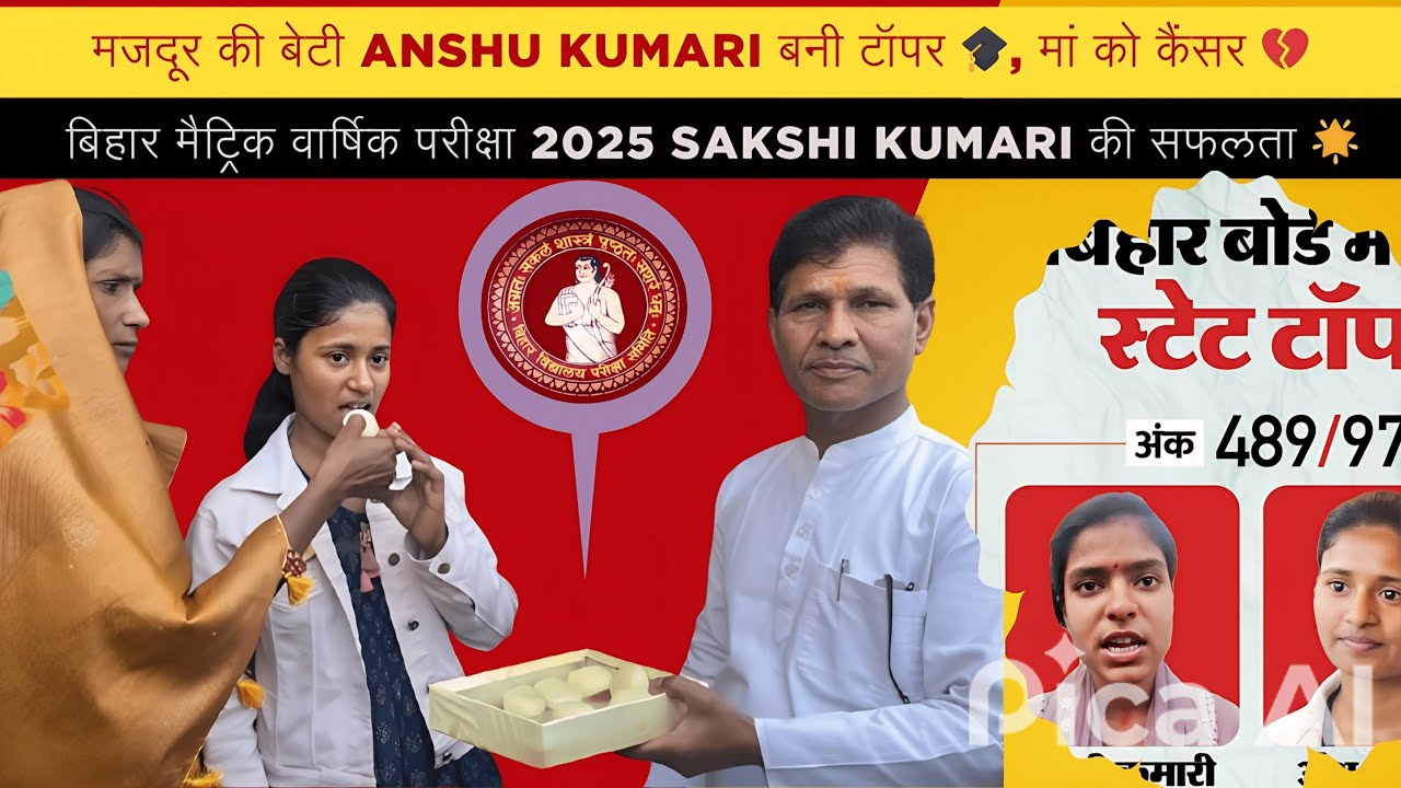 🏆 Bihar Board 10th Result मजदूर की बेटी Anshu Kumari बनी टॉपर 🎓,मां को कैंसर 💔 | Bihar topper 2025
