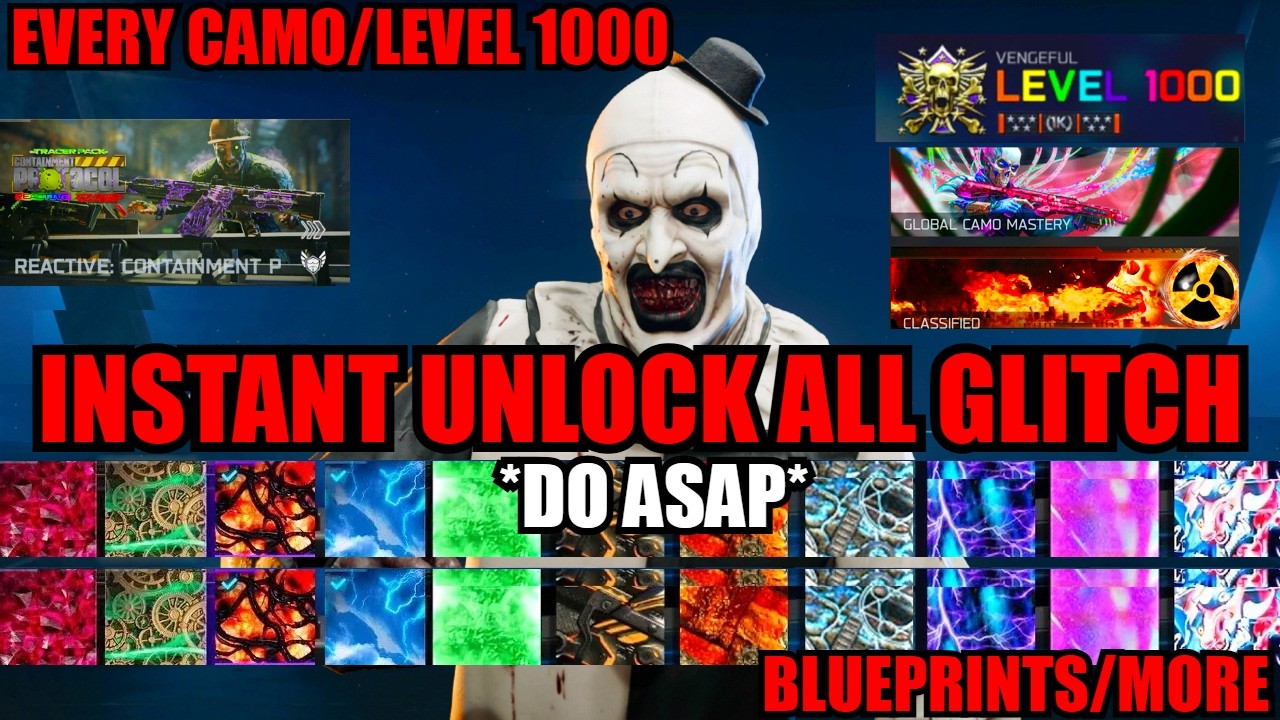 *NEW* INSTANT UNLOCK ALL GLITCH in SECONDS! CAMOS/XP/BLUEPRINTS! BO7 GLITCHES! ZOMBIE/WARZONE GLITCH