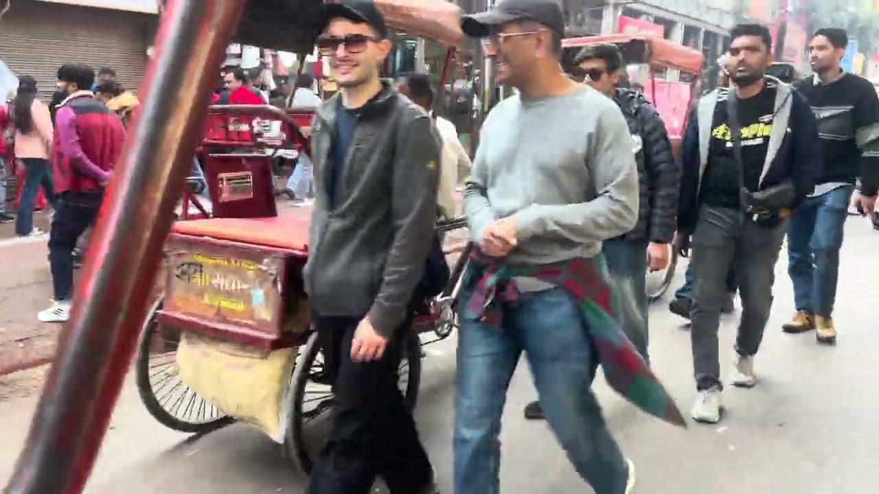 Foreign Tourists Enjoy Cycle Rickshaw Ride in Chandni Chowk | Old Delhi Experience