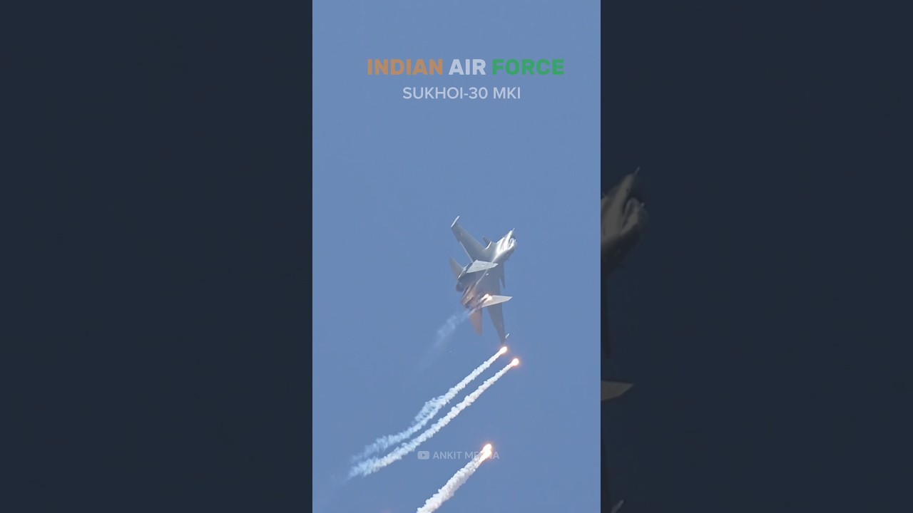 IAF Su-30MKI performing a Vertical Charlie manoeuvre with flare release during Tarang Shakti 2026