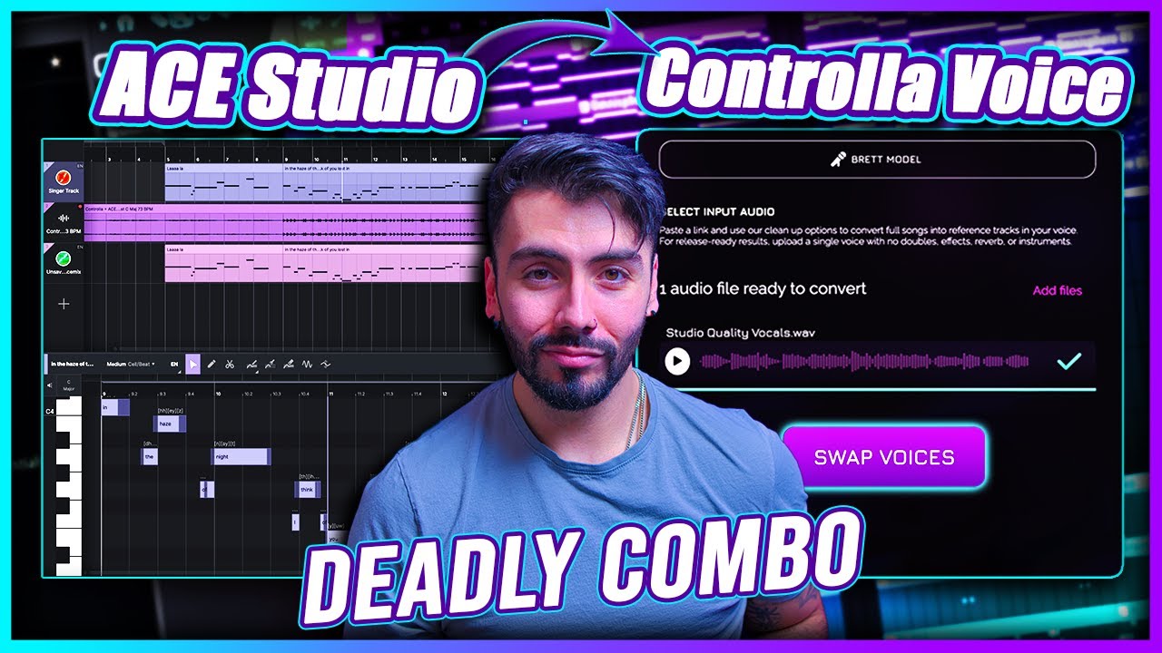 Использование Controlla Voice для замены вокала ACE Studio (на мой собственный голос)