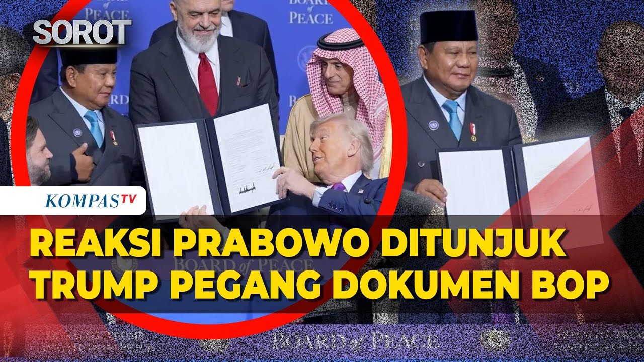 Reaksi Prabowo Saat Ditunjuk Trump Pegang Dokumen Board of Peace Depan Pemimpin Dunia
