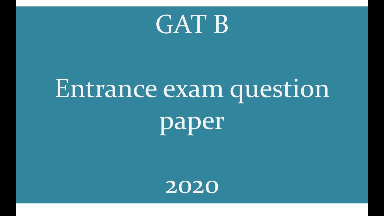 GAT B 2020 question paper /IIT JAM/CUCET/MSc entrnace exams