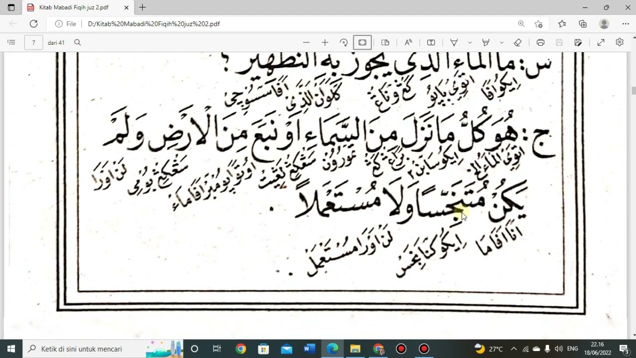 Bagian 02#ngaji Kitab Mabadi Fiqih Juz 2 Ala Pesantren