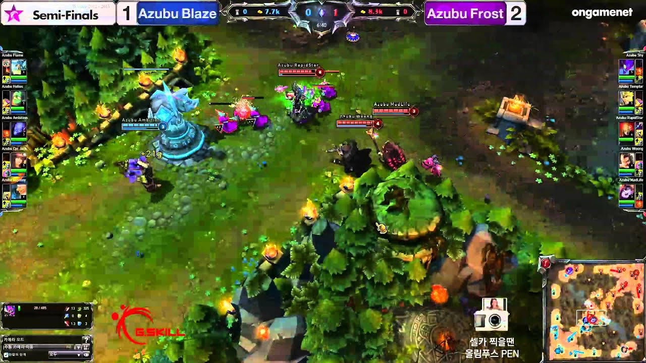OGN Azubu Blaze vs Azubu Frost game 4 PART 1 (Epic comeback)