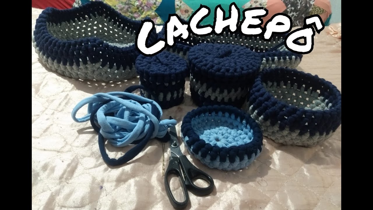 Artesanato: Cachepô de retalho feito com grampo de cabelo