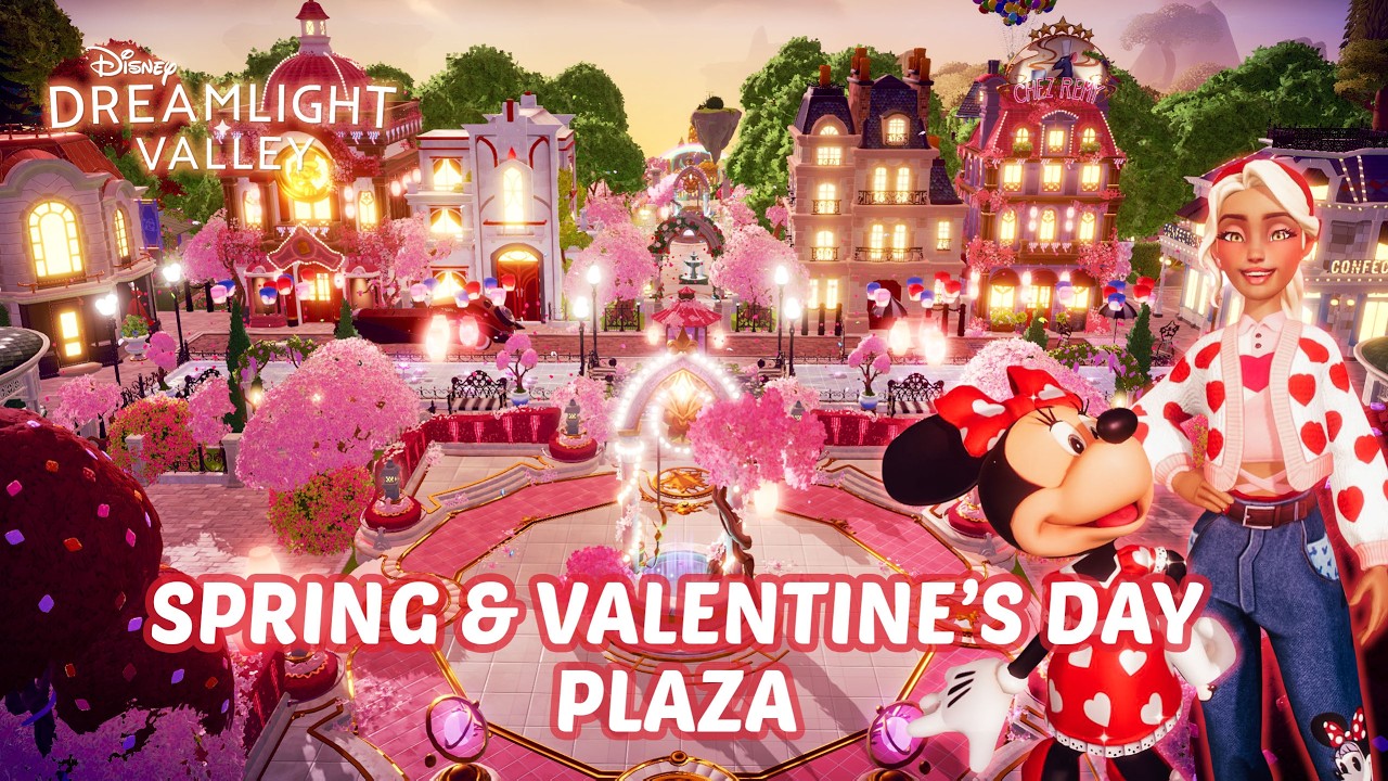 SPRING & VALENTINE'S DAY PLAZA SPEED BUILD 🌸 |  💗 Disney Dreamlight Valley