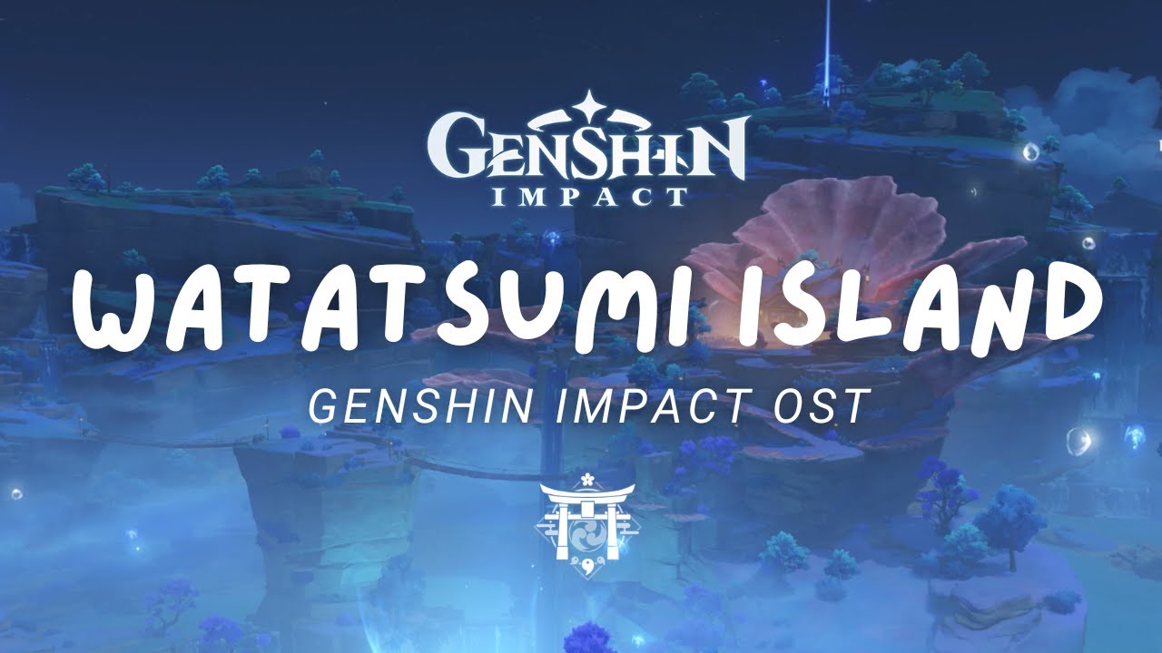 An Evening in Watatsumi Island 🌙 Genshin Impact Music, Waterfall Sounds | OST 原神 [No Mid-Roll Ads]
