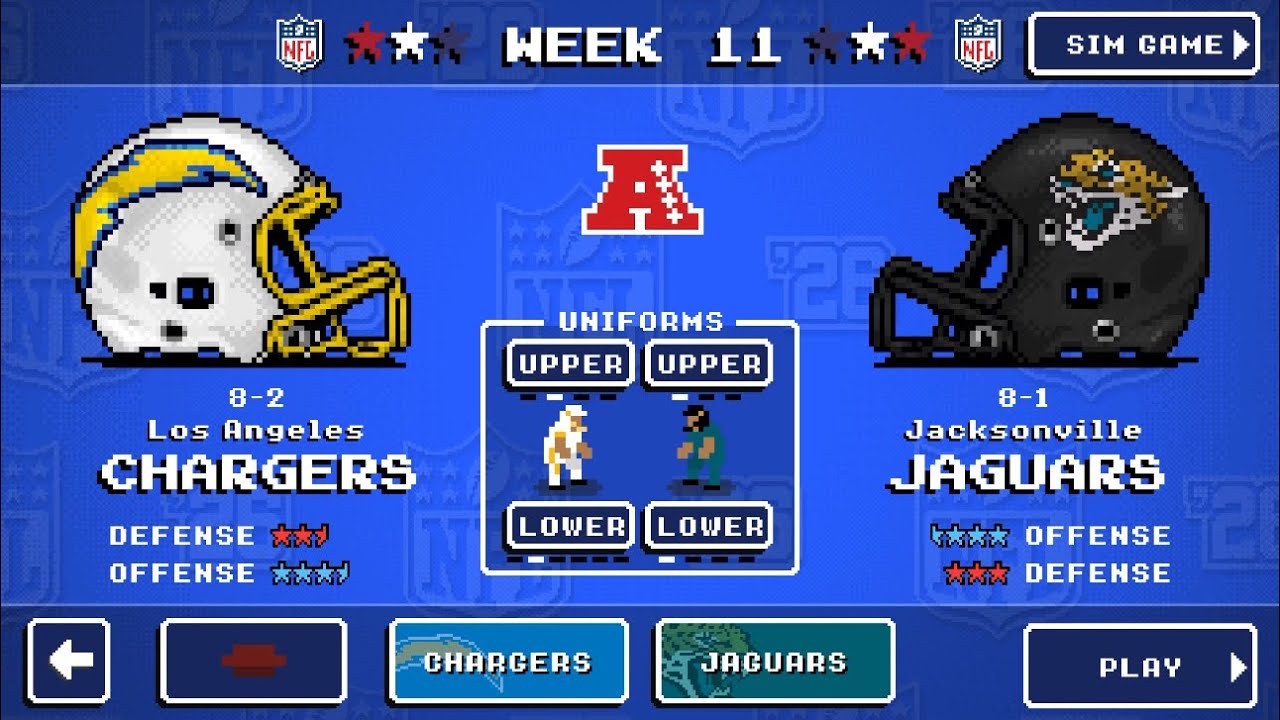 NFL Retro Bowl 26: Jacksonville Jaguars VS Los Angeles Chargers #nfl 