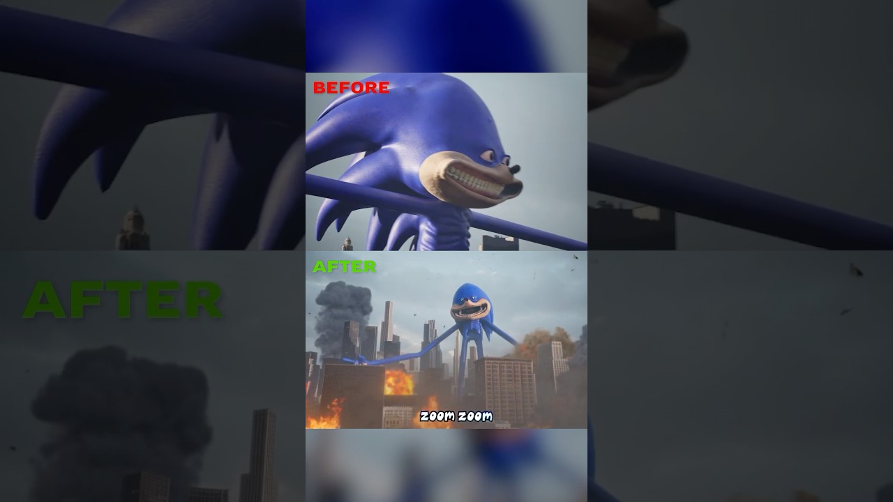 Before vs After: Shin Sonic Destroys The City